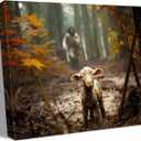 Ploceiny Religious wall decor for prayer room Christian wall art for Christmas decorations indoor Jesus and Lamb canvas wall prints Jesus Running After Lost Lamb Picture for home decor.A-417 (45"X30")
