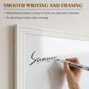 Large White Board for Wall, 46.5''x34.7'' Magnetic Dry Erase Board, 4'x3' Decorative Whiteboard with White Vintage Wooden Frame, Hanging Writing Board for Home Office School Classroom