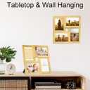 4x6 Collage Picture Frame with Real Glass, 4 Opening Wooden Photo Collage Frame with Stand, Family Multi Picture Frame for Wall or Tabletop Display, 4 Photo Gallery Frame for Home Decor, Gold