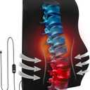 Mind Reader Heated Air-Cloud Lumbar Cushion, Ergonomic Memory Foam Back Support Pillow with Adjustable Heat Settings and Timer, Black