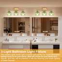 Bathroom Light Fixtures,3 Light Bathroom Vanity Light Over Mirror,Gold Wall Vanity Lights with Green Glass Shade for Bedroom Living Room Farmhouse (11-wall lamp)