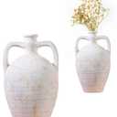 UPWOIGH 13.8in Ceramic Flower Vase with Handles