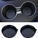 Amooca Car Cup Coaster Universal Automotive Waterproof Non-Slip Cup Holders Sift-Proof Spill Holder Car Interior Accessories 2 Pack Black