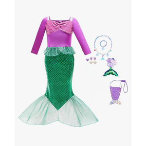 Princess Dress Up Mermaid Costume Little Girls Mermaid Dress Halloween Cosplay Costumes Size 140