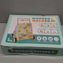 Wooden Baby Walker with Wheels, Push Walker with Baby Activity Center, Montessori Walking Toy for Girls Boys, Ajustable Speed & Height Activity Toy for Toddler Learning to Walk (Natural)