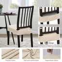 DREAHOTEXTIL Stretch Seat Covers for Dining Room Chairs Set of 4,Dining Chair Covers,Kitchen Chair Covers,Removable Washble Dining Room Chair Seat Cover,Chair Slipcovers Protector (Beige)