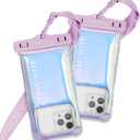 Case-Mate 2 Pack Soap Bubble IP68 Waterproof Phone Pouch - Floating Waterproof Phone Case w/Crossbody Lanyard - Compatible w/All Devices, Touchscreen Friendly - Iridescent