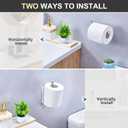 Toilet Paper Holder Wall Mount, Toilet Paper Storage Metal, Adhesive Rustproof Toilet Paper Roll Holder Wall Mounted, Large Roll Hanging Holder for Bathroom, Kitchen, Washroom RV (Silver)