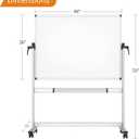 VIZ-PRO Double-Sided Magnetic Mobile Whiteboard, 48 x 36 Inches, Aluminium Frame and Stand