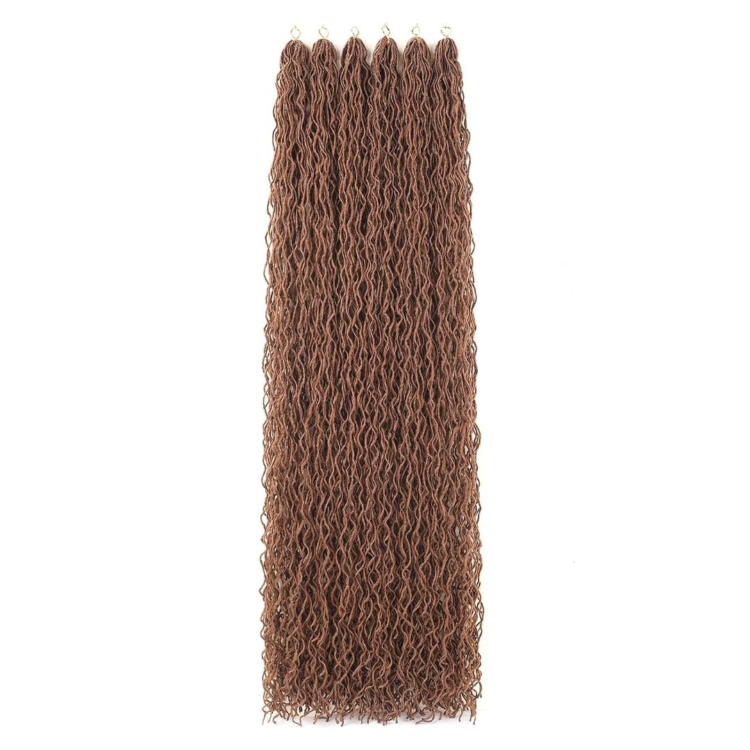 Super Long Micro Curly Locs Hair Extension 36 Inch 6 Packs Color Light BrownSister Locks Dreadlock Thin Braids (36,30#)