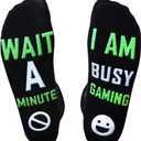 Folouse Mens Valentines Day Gifts for Him Boyfriend Husband, Easter Basket Stuffers for Teens Boys, Funny Gaming Socks (One Size, Gamegreen)