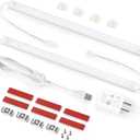 Litever Plug-in Under Cabinet Lighting Kit with Adapter, Dimmer, 2 pcs 12 Inch USB LED Light Strips. Dimmable Linkable for Kitchen Counter, Workbench, Over Sink, Closet, Pantry. Cool White 4000K