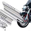 BID4ZE Chrome Lower Fork Leg Cover Deflectors Guard Cover for Harley Touring Electra Road Street Tri Glide 2000-2013, Chro