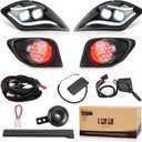 Golf Cart LED Light Kits for Yamaha Drive 2 2017-Up 12V-72V Electrical Systems With Headlight, Turn Signal Brake & Hazard Tail Lights