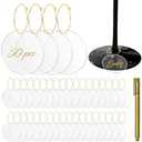 Philbinden 50 Pcs Wine Glass Charms - Round Acrylic Blank Wine Markers for Stem Glasses - Recognizer for Christmas, Wedding, Tasting, Party, Martini, Birthday Decorations