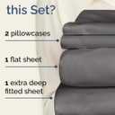 Extra Deep King Sheet Set - 4 Piece Breathable & Cooling Bed Sheets - Easily Fits 18 to 24 inch Mattress - Ultra Soft, Wrinkle & Fade Free with Extra Deep Pockets - Hotel Luxury Bedding - Dark Grey