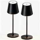 CASABOLA 2 Pack Cordless Table Lamp,Portable LED Desk Lamp, 5200mAh Battery Operated, 3 Color Stepless Dimming Up, for Restaurant, Bedroom, Bars, Outdoor Party, Camping, Coffee Shop Night Light Black