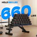 FitinOne Adjustable Folding Weight Bench for Home Gym, 660 lbs Capacity Multi-Functional Workout Bench Sturdy Durable for Full Body