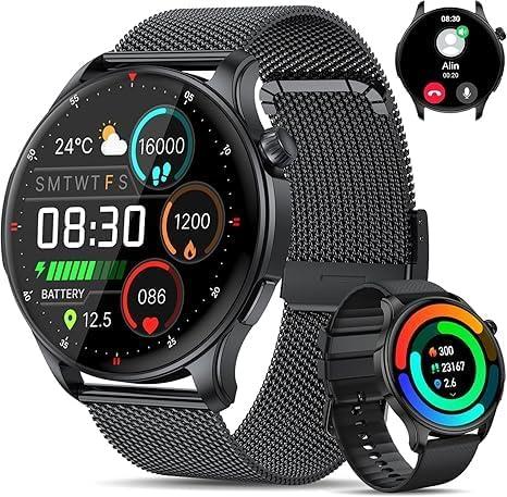 Smart Watch for Men Women Fitness Tracker: Waterproof Bluetooth Call Answer/Make Smart Watches for Android/iPhone Digital Mens Smartwatch Activity Pedometer Heart Rate SpO2 Monitor 120+ Sports Model