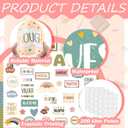 90 Pcs Boho Affirmation Station Classroom Bulletin Board Set Motivational Bulletin Board Back to School Positive Affirmations Accent Cutout Mirror Growth Mindset Decor for School Office Home