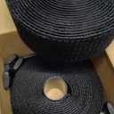 2 Rolls 26FT 2 inch Wide Cable Straps with 20 Buckles, Heavy Duty Nylon Hook and Loop Straps for Fastening Securing, Reusable Cut-to-Length Molle Straps for Organizer or Storage, Black