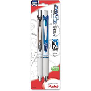 5 x Pentel EnerGel Pearl Deluxe RTX Retractable Liquid Gel Pen, (0.7mm), Black Ink/Blue Ink, 2 Pack (BL77WBP2AC)