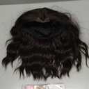 Eawwii Dark Chocolate Brown Short Wavy Wig for Women Lace Hairline Bob Style Synthetic Heat Resistant - Natural Appearance for Everyday Hairstyle 14 Inch