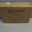 2 Pack Acacia Wood Couch Arm Tray,Couch Tray,Folding Sofa Armrest Trays,Couch Arm Table Clip-On Couch Desk for Drinks,Snacks,Phone,Remote Control