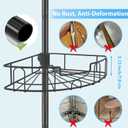 BsBsBest Shower Organizer Caddy - Stainless Steel Shower Shelves Rack, Adjustable Organization And Storage Head Holder, Rustproof Tension Pole, Black