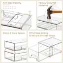 Criusia Stackable Storage Drawers, 3 Pack Clear Acrylic Makeup & Bathroom Organizer, Versatile Storage Bins for Vanity, Under Sink, Kitchen Cabinets & Pantry