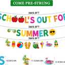 Glitter Schools out for Summer Banner and Colorful Glittery Summer Patterns Banner End of School Year Garland Banner Summer Vacation Beach Pool Party Fireplace Mantle Decorations