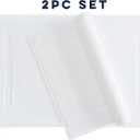Casual Living White Cotton Bath Mats Set of 2 Towel Mats for Bathroom Floor Banded Rugs Soft Absorbent Ring Spun Cotton Washable Essentials Bathroom Shower Accessories, 34-inch x 21-inch, White