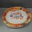 YQUQWN 50 PCS Oval Thanksgiving Paper Plates 12 x 10 Inch Heavy Duty Disposable Plates for Pumpkin Fall Harvest Holiday Thanksgiving Party Supplies Table Decor