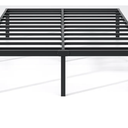 Metal Bed Frame,Full Size Bed Frame with Storage Space,Heavy Duty Sturdy Mattress Foundation,Easy Assembly,No Box Spring Needed, Black,14 Inch,Full