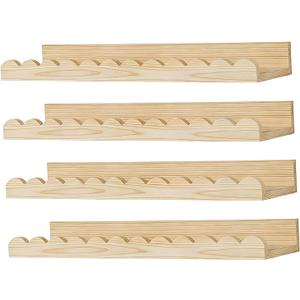 4 Pieces Wall Mounted Storage Shelves for Room Sturdy Wooden Floating Infant Room Storage Rack