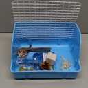12Pcs Rabbit Litter Box for Cage, Bunny Potty Trainer Corner Guinea Pig Plastic Square Grate Toilet, Pet Bedding Litter Box for Small Animal Ferret Hamster Hedgehog (Blue)