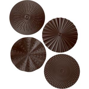 Hicarer 4 Pcs 12 Inch Metal Wall Art Decor Sunburst Hanging Metal Artwork Decor Wall Art Decorations for Home Living Room Office Gift for Christmas(Brown)