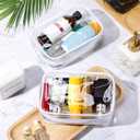 Weewooday 12 Pieces Clear Makeup Bags Cosmetic Storage Bags PVC Zipper Pouches Travel Waterproof Makeup Plastic Case for Women Organizing Toiletries Traveling (Small, White Side Frosting)