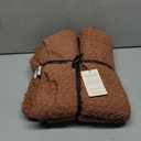 EVERGRACEHOME Chunky Chenille Knit Throw Blanket for Couch, Soft Luxurious Moss Stitch Blankets for Bed, Cozy Decorative Farmhouse Knitted Throws for Sofa, Terracotta Clay, 50" x 60"