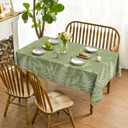 Horaldaily Spring Tablecloth 60120 Inch Rectangular, Green Plants Wild Fern Washable Table Cover for Party Picnic Dinner Decor