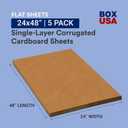 Box USA Double Wall Corrugated Cardboard Sheets, 24" x 48", Kraft (Pack of 5), (BSP2448DW)