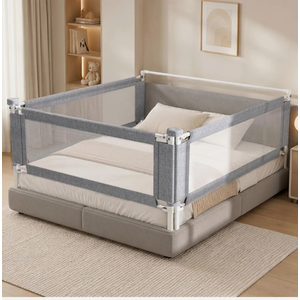 3-Piece Queen Size Bed Rail for Toddlers - Adjustable Baby Bed Rail Guard, Kids Safety Bed Rail for Queen Size Bed (78.7"x78.7"x60"-Grey)