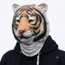 Mosicke Latex Animal Head Mask Halloween Fancy Dress Up Rubber Carnival Party Masquerade (Tiger)