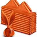 VACVELT 50 Pack Burnt Orange Satin Napkins - 17x17 Inch Square Dinner Napkins for Wedding, Graduation, Restaurant