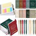Chuangdi 10 Sets Gifts Bulk Employee Appreciation Thank You Inspirational Spiral Notebook with Sticky Notepad Motivational Bamboo Ballpoint Pen for Team Nurse Staff Teacher Coworker (Joyous Colors)