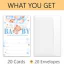 Cute Bear with Balloons Baby Shower Invitations, We Can Bearly Wait Boy Baby Shower Invitation Set, Teddy Theme 4x6 Inch Gender Reveal Party Supplies071