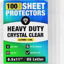 100 Pack of 8.5x11 Heavy Duty Crystal Clear Sheet Protectors for 3 Ring Binder, Plastic Page Sleeve Protectors for Paper Document (100 Pack, 8.5 x 11'' - 1 Pocket)