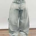 EMMIOL Women Boyfriends Hip Hop 90s Vintage Baggy Jeans Loose Denim Pants Mid-Low Waist Jeans (Large, Grey Blue-003)