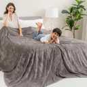 Berkshire Blanket VelvetLoft Big Oversized King Family Blanket, All Season Mid-Weight Ultra Silky and Fuzzy, Seamless Extra Large(Charcoal Gray, 120x120 Inches)