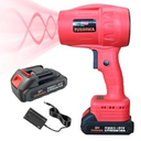 Handheld Mini Cordless Leaf Blower, 21V Battery Cordless Small Leaf Blower for Lawn Care, Patio, Car Dryer, Blowing Leaves and Dust, Battery Powered 400 CFM 100 MPH, Tiny Red Leaf Blowers